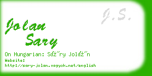 jolan sary business card